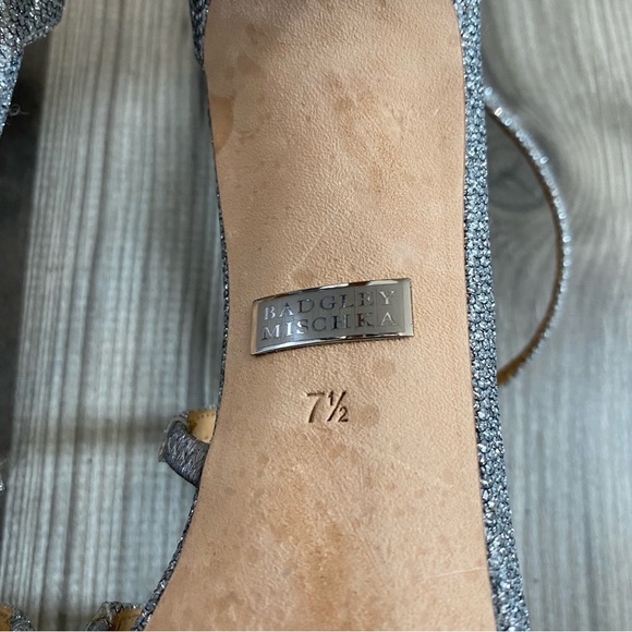 Badgley Mischka Metallic‎ Gunfab Sparkle High Heels 7.5 - Picture 4 of 8